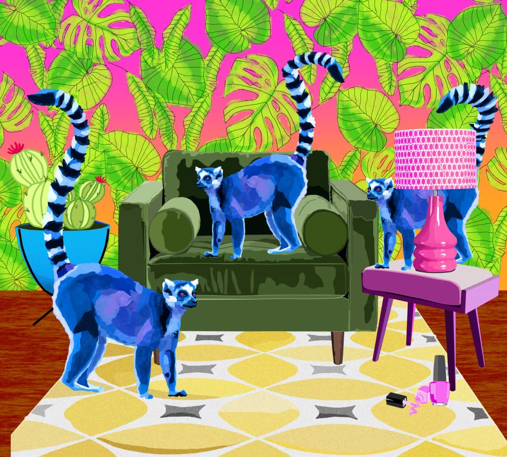 Surreal Blue Lemurs by Lynnda Rakos — canvas wall art