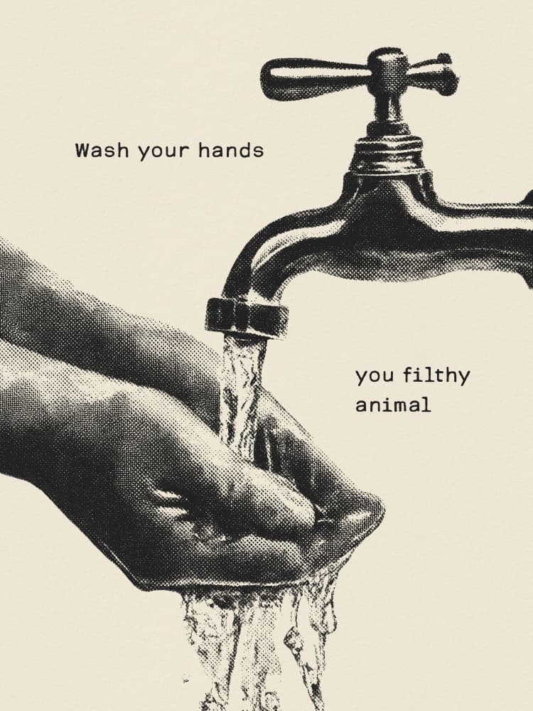 Wash Your Filthy Hands by Andreas Magnusson — canvas wall art