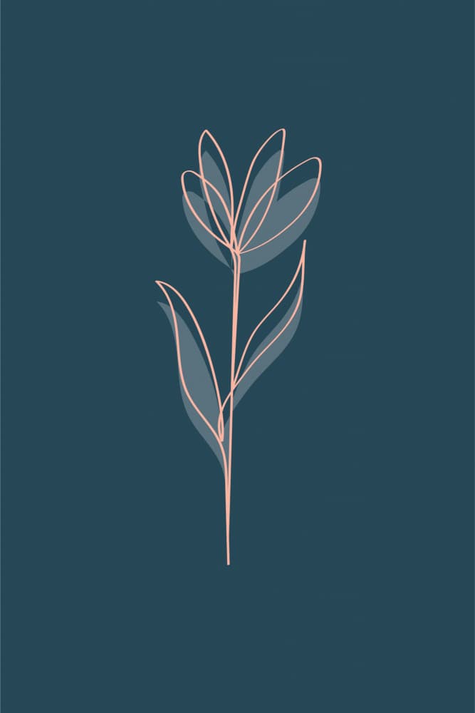 Delicate Floral Line Art by Frankie Kerr-Dineen — canvas wall art