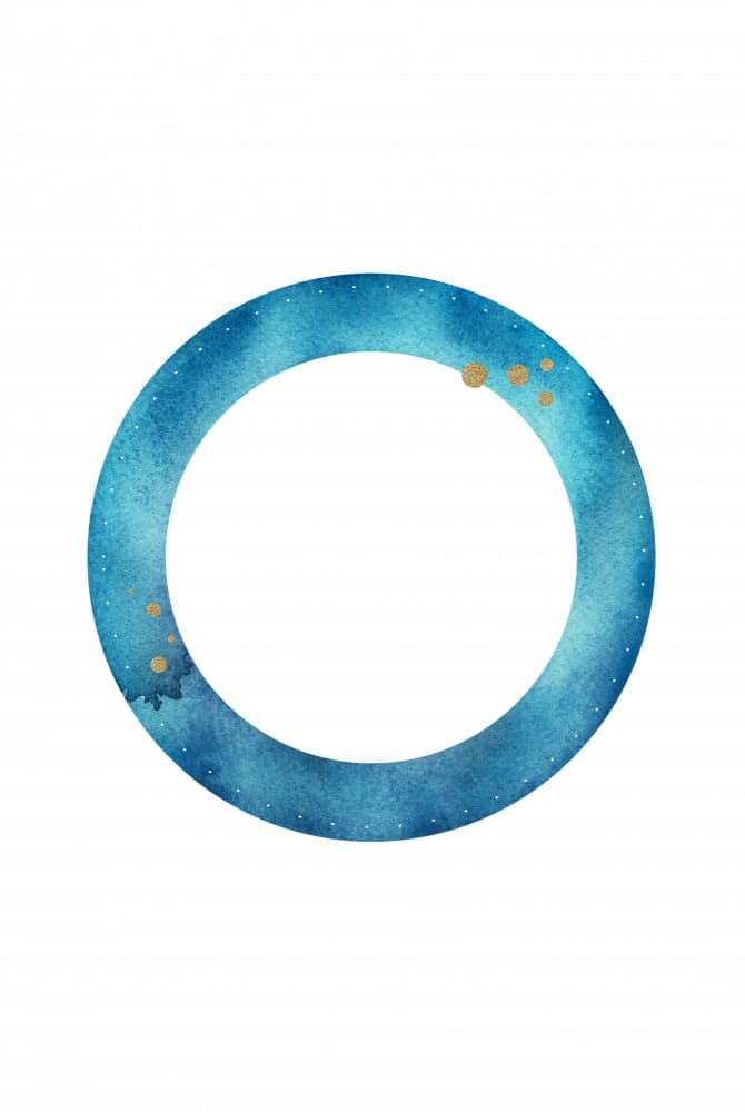 Blue Gold Cosmic Ring by Fabiana Silveira — canvas wall art