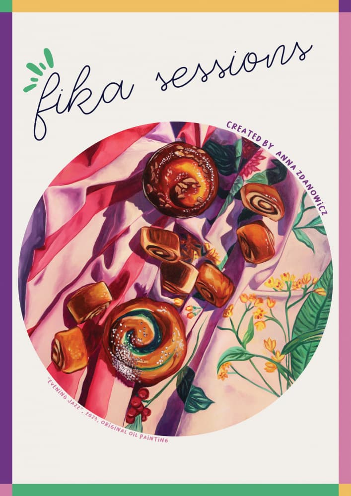 Sweet Fika Pastries by Anna Zdanowicz — canvas wall art