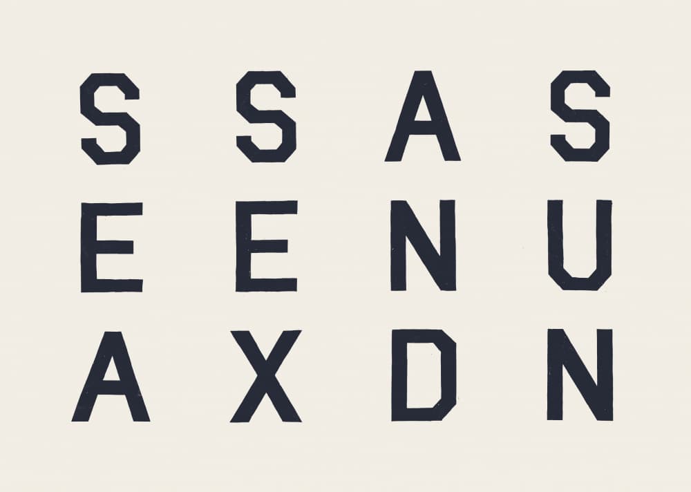 Block Letter Typography by Florent Bodart — canvas wall art