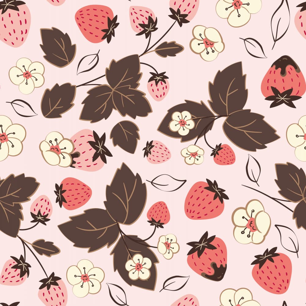 Sweet Strawberry Bloom by Weronika Gross — canvas wall art