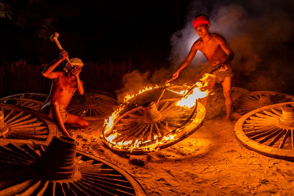 Crafting Wheels by Fire by ADIREK M — canvas wall art