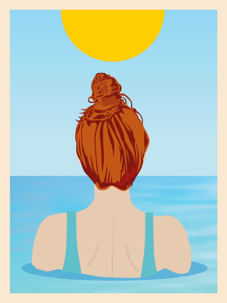 Into Water (Redhead) by WallChart Art Studio — canvas wall art