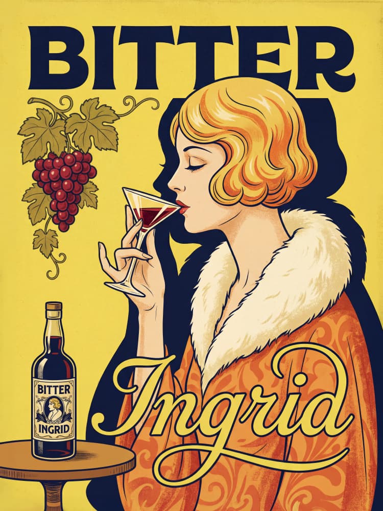 Art Deco Woman Drinking