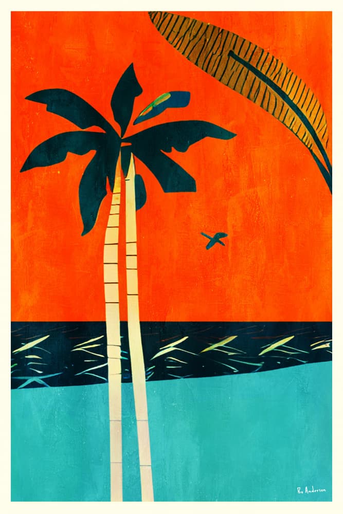 Tropical Sunset Palms by Bo Anderson — canvas wall art