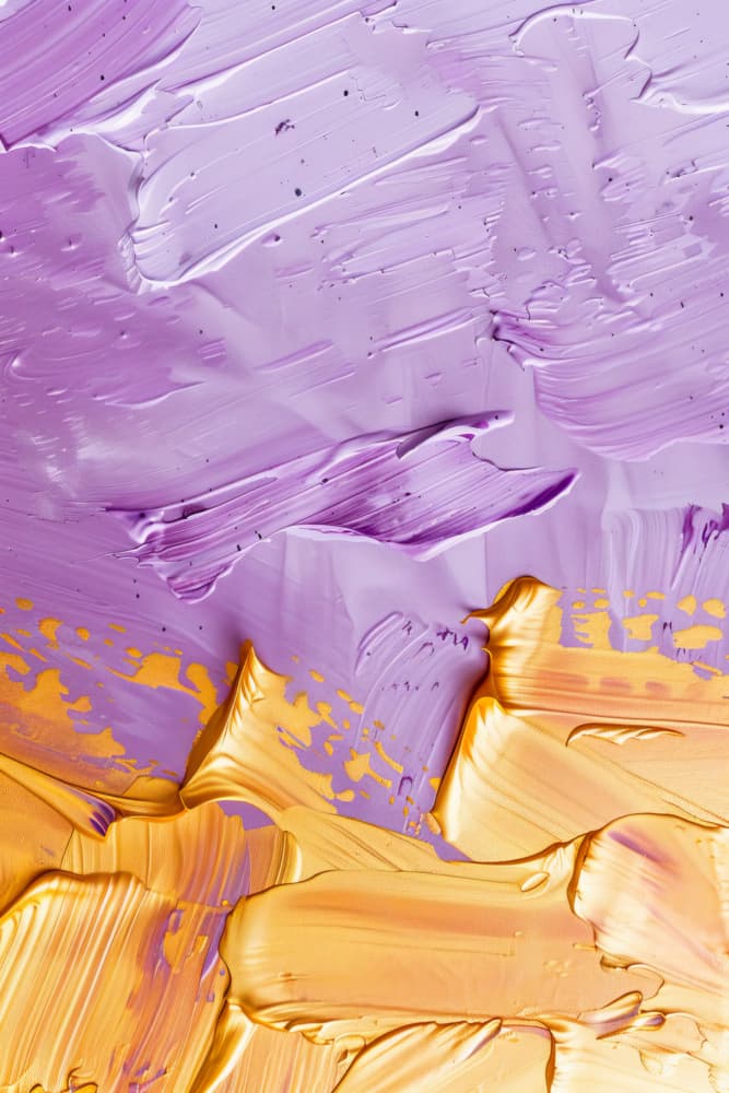 Lavender Gold Paint Strokes by Elena Dorosh — canvas wall art