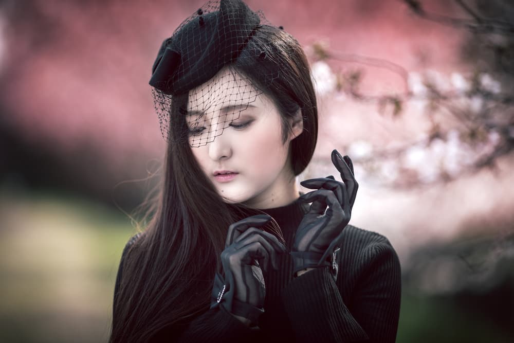 Elegant Veiled Portrait by Daisuke Kiyota — canvas wall art