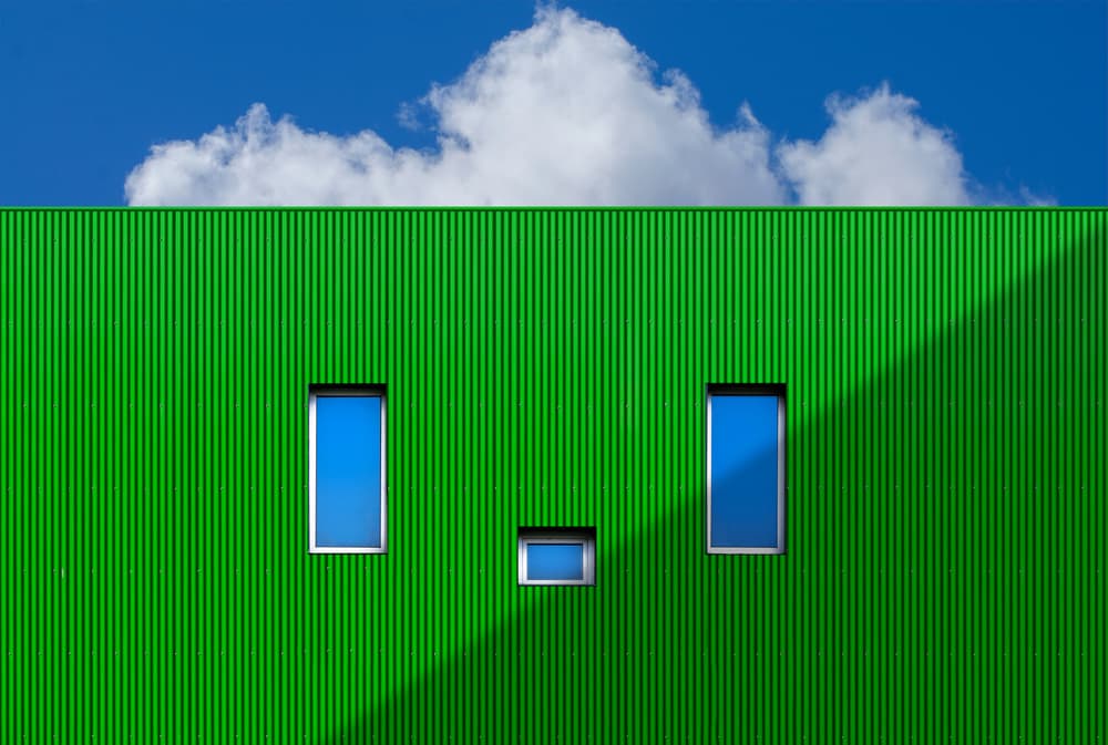 Green Facade Blue Sky by Alfonso Novillo — canvas wall art