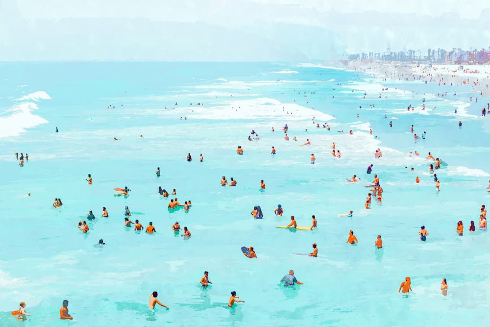 Turquoise Beach Day by Uma Gokhale — canvas wall art