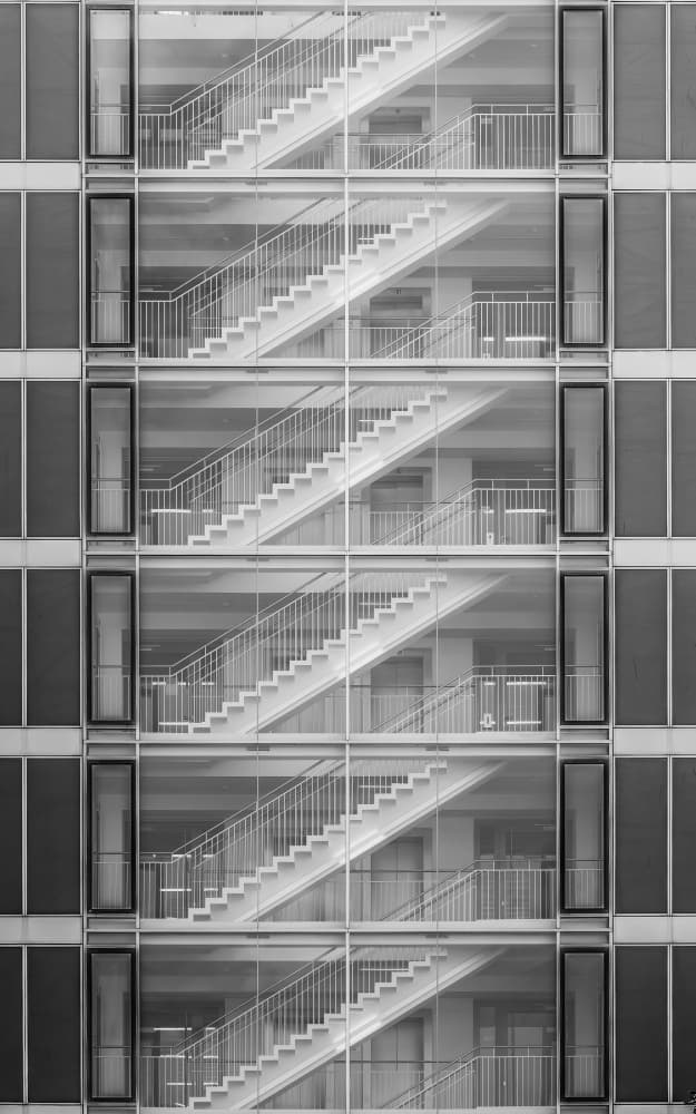 Modern Architectural Staircase by Andy Dauer — canvas wall art