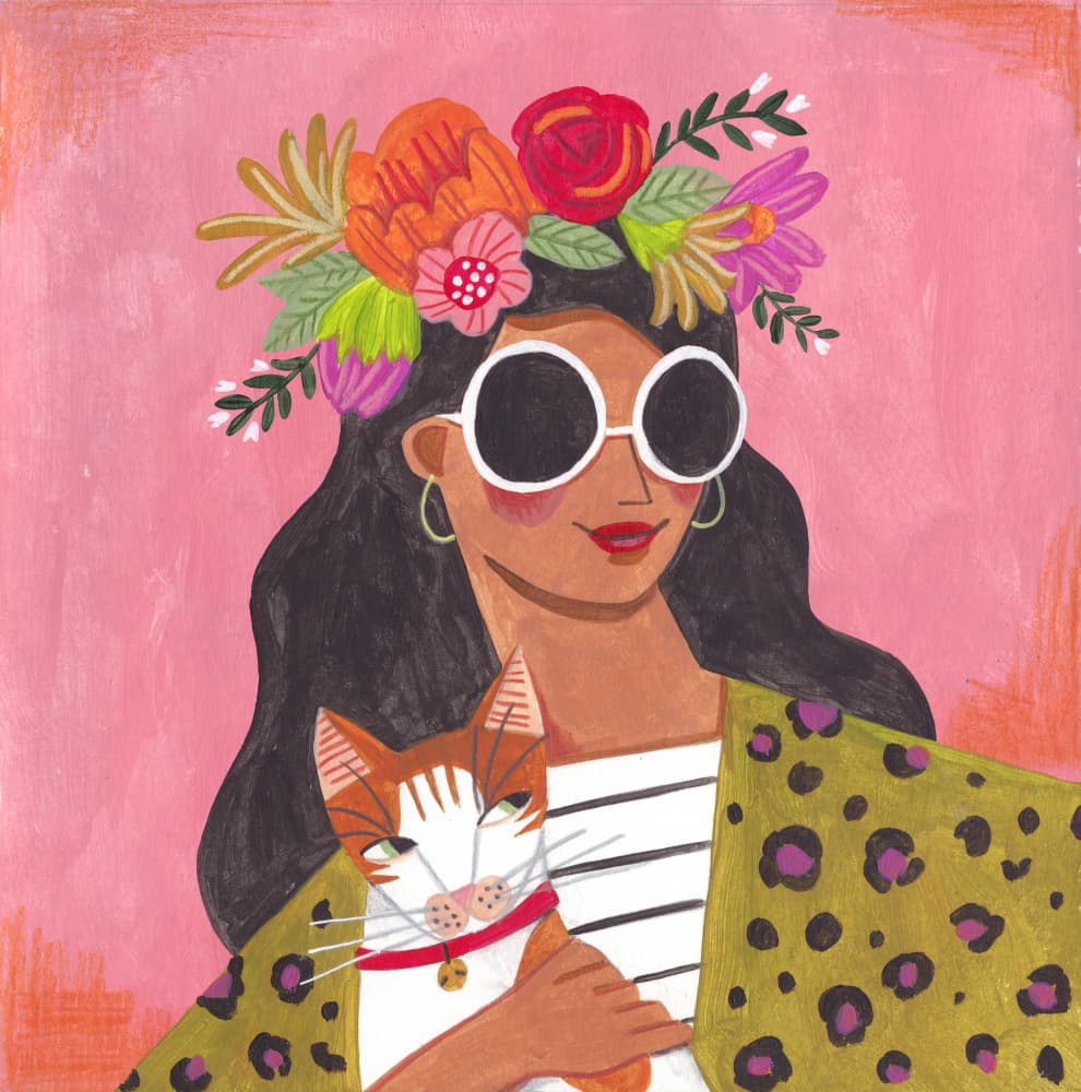 Cat lady by Caroline Bonne Müller — canvas wall art