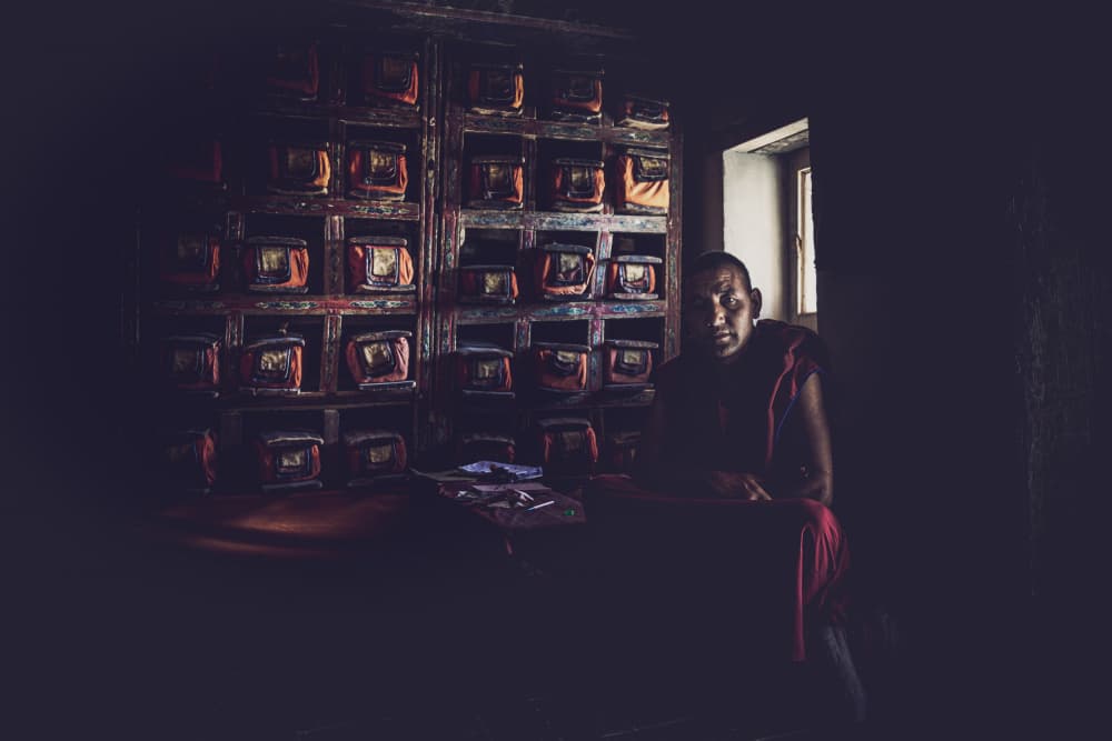 Monk by Window Light by Marco Tagliarino — canvas wall art