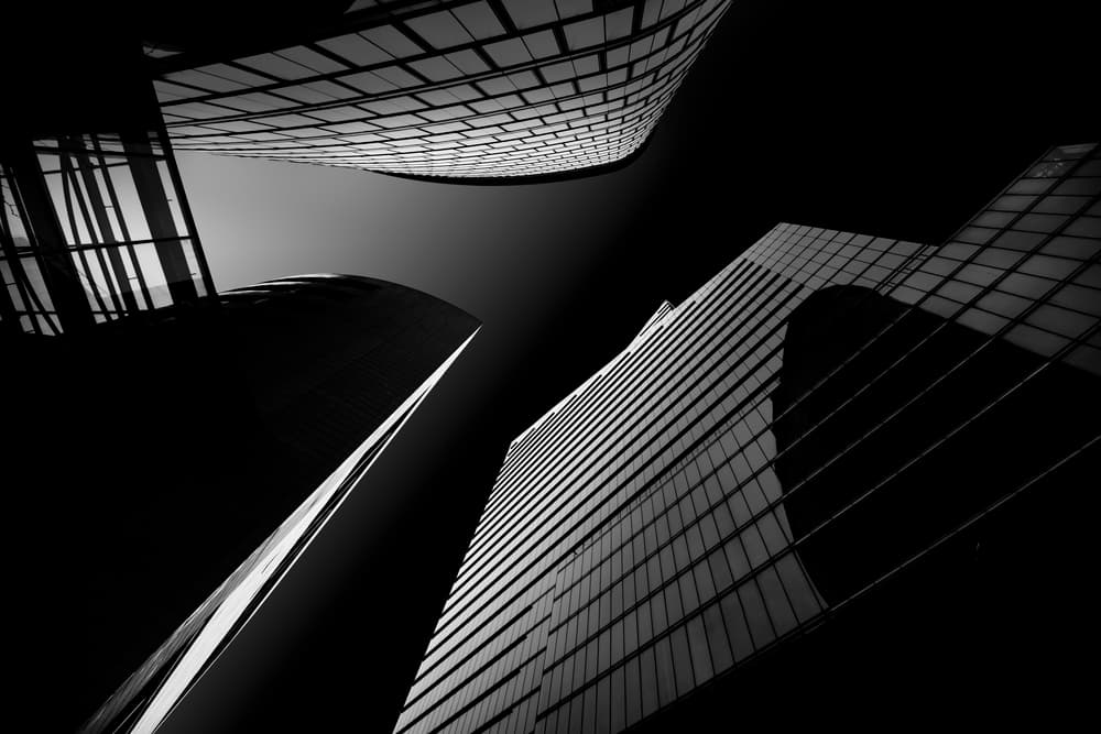 Modern Skyscrapers Upward View by Greetje van Son — canvas wall art