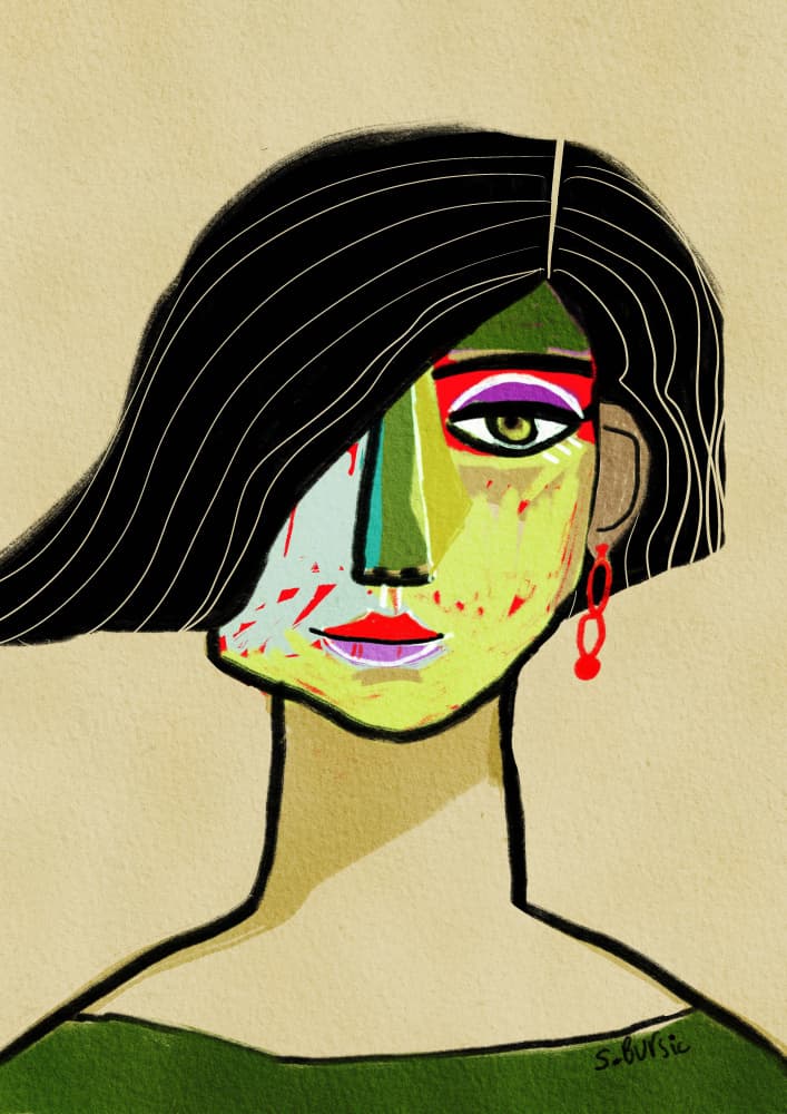 Vibrant Abstract Woman by Sharyn Bursic — canvas wall art