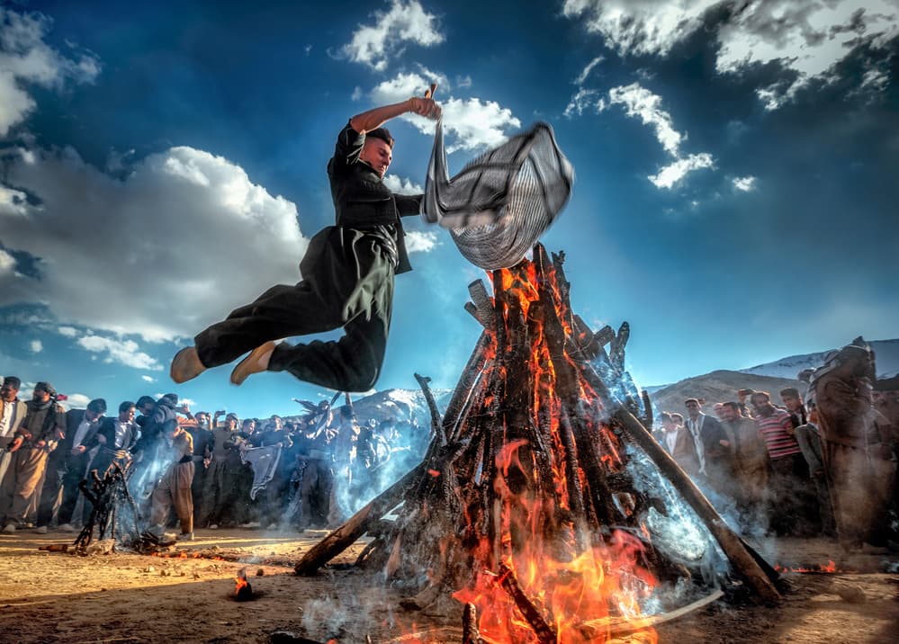 Cultural Fire Leap by Babak Mehrafshar — canvas wall art