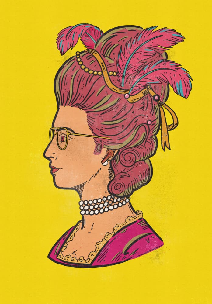 Rococo Lady with Glasses by Nicholas — canvas wall art