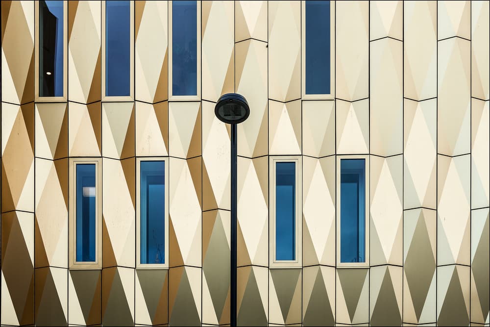 Golden Geometric Facade by Henk van Maastricht — canvas wall art