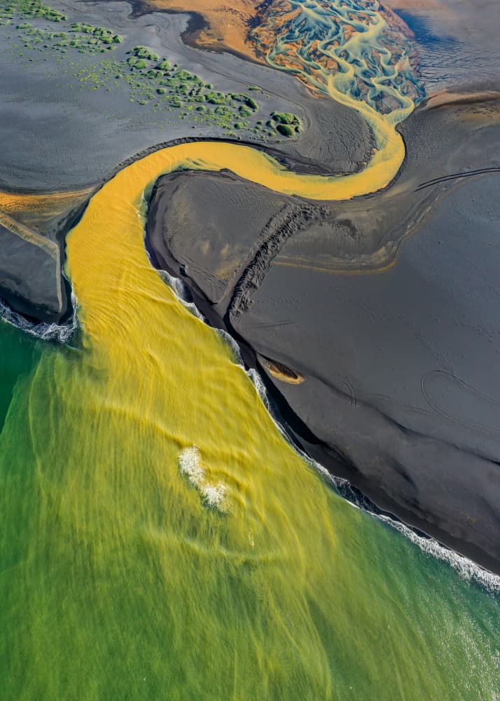 Vibrant River Confluence by James Cai — canvas wall art
