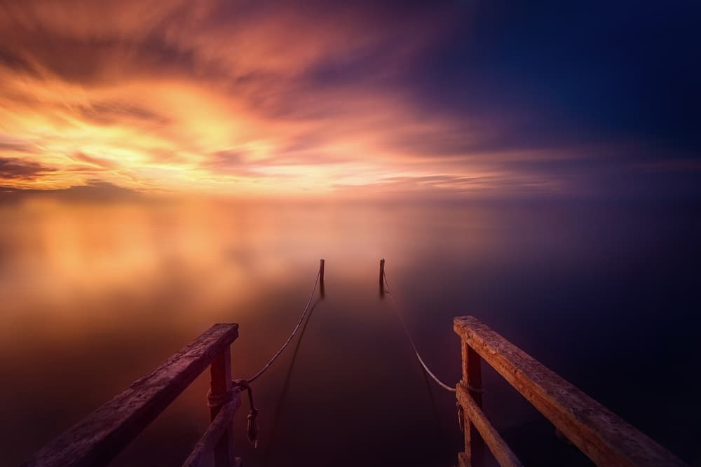 Vibrant Pier Sunset by Jose Antonio Triviño Sanchez — canvas wall art