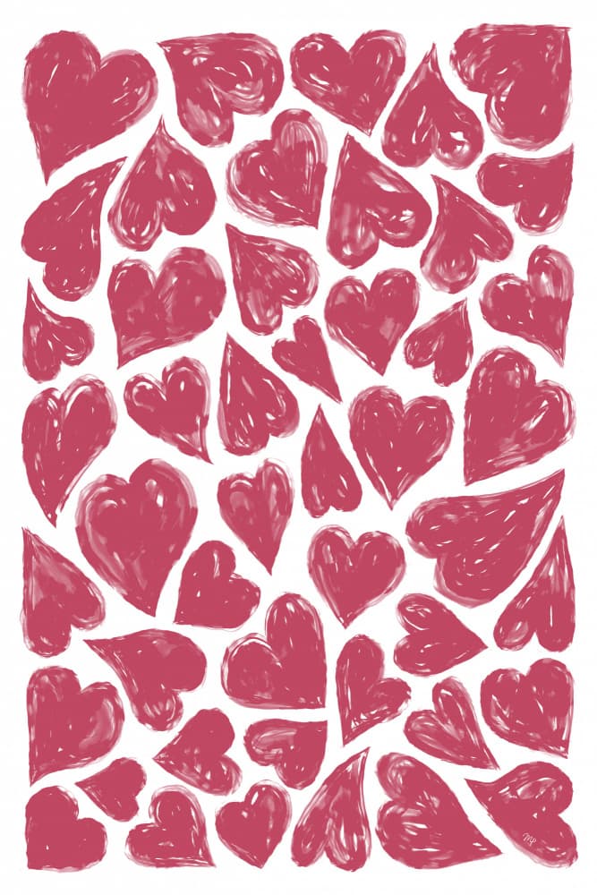 Romantic Red Hearts by Martina — canvas wall art