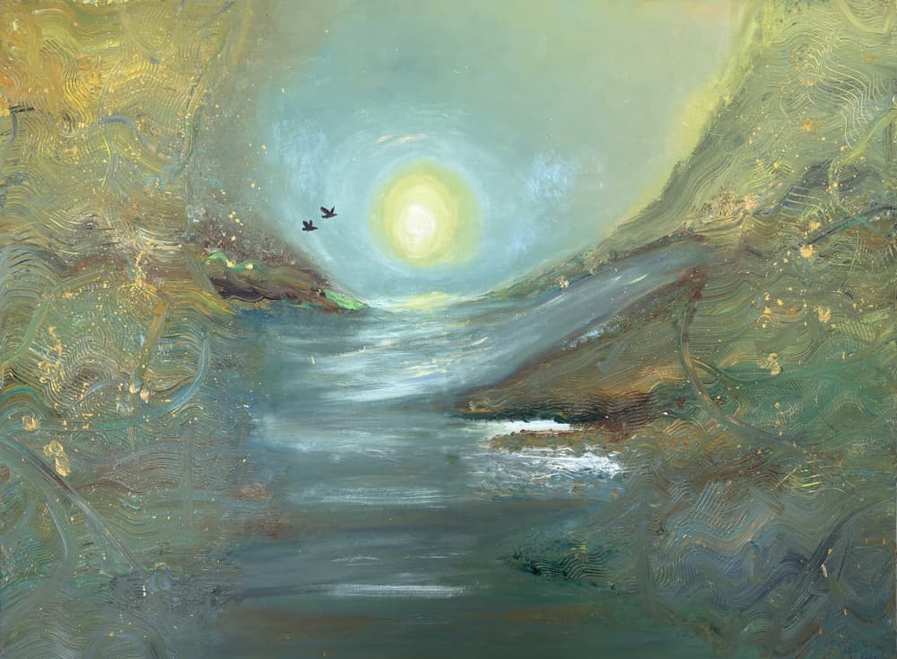 Serene River Glow by VonRondon — canvas wall art