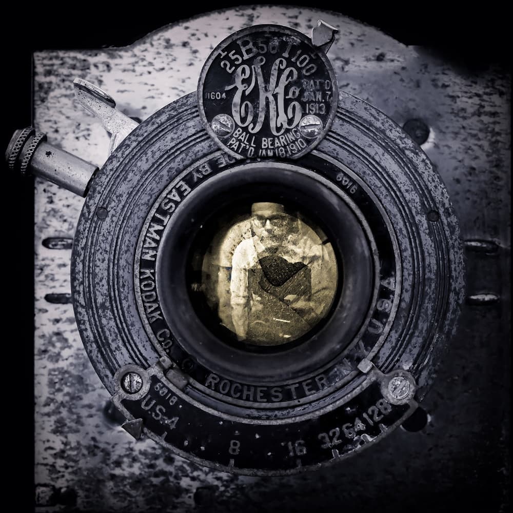 Vintage Camera Reflection by Raffaele Corte — canvas wall art