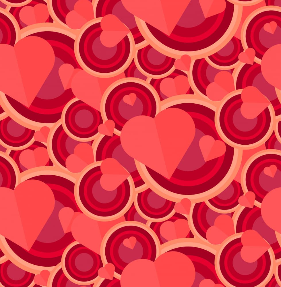 Vibrant Hearts Pattern by Marika Barsrsind β canvas wall art