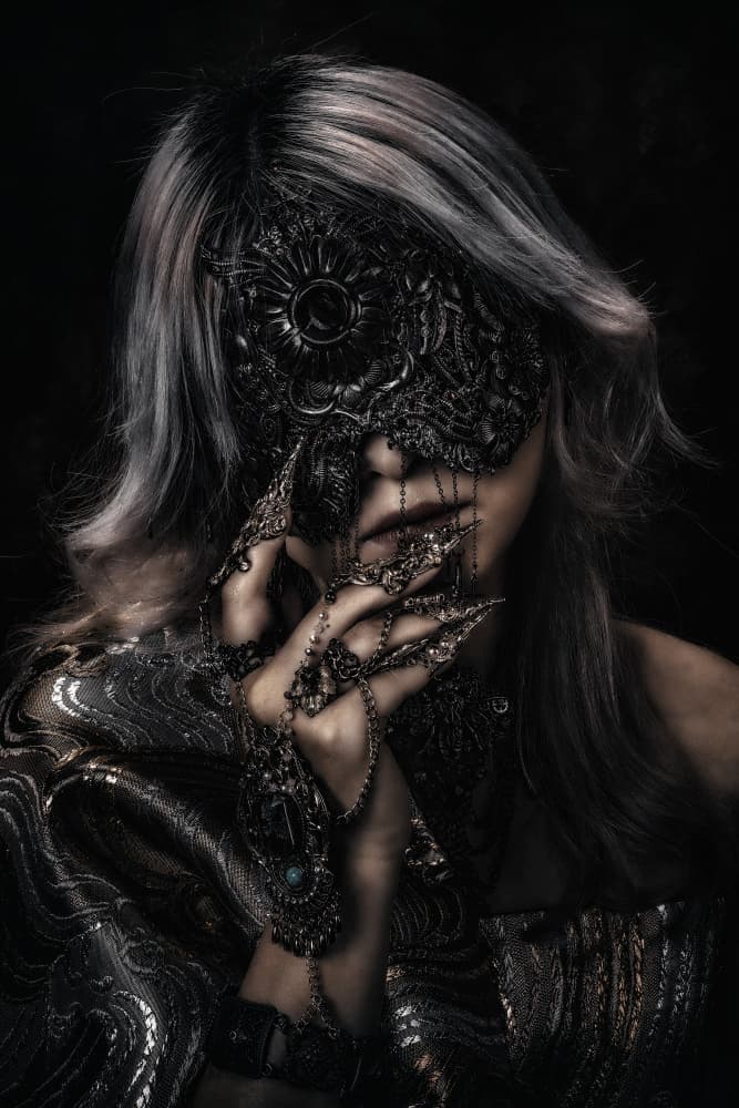 Mysterious Masked Woman by KOIKI — canvas wall art