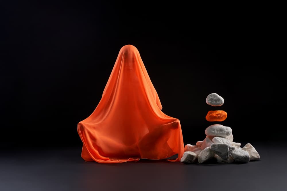 Orange Zen Balance by Andrey Guryanov — canvas wall art