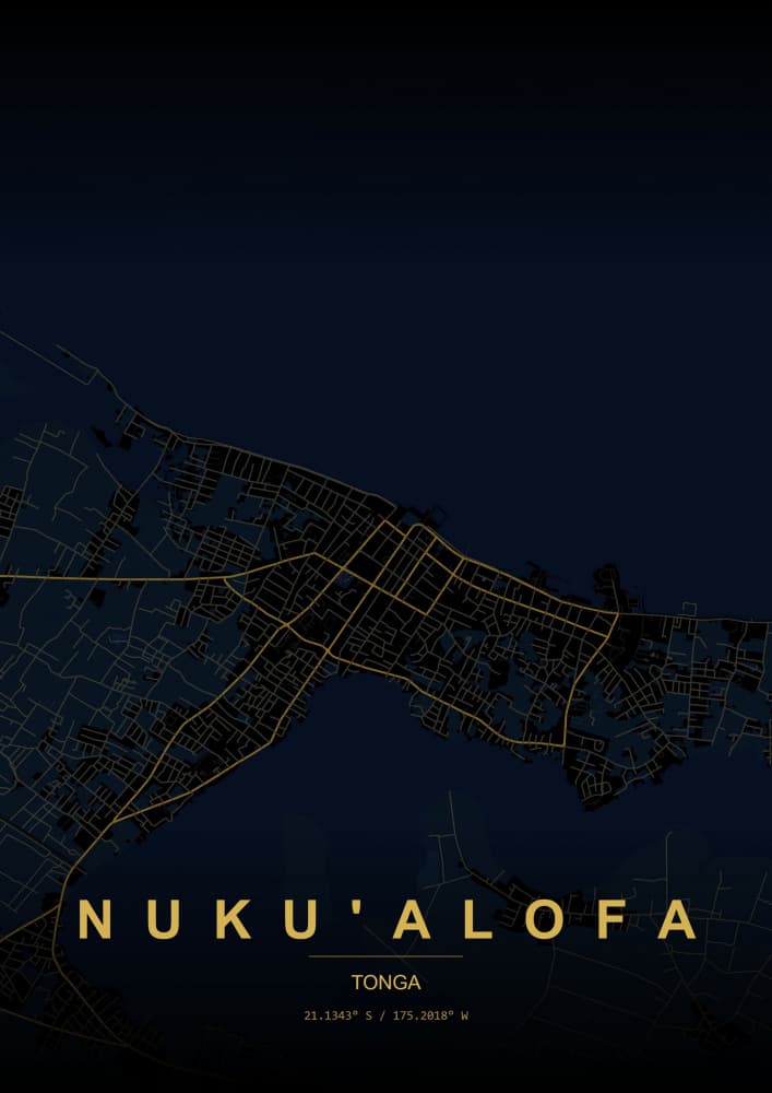 Nuku'alofa Golden Streets by HUGO — canvas wall art