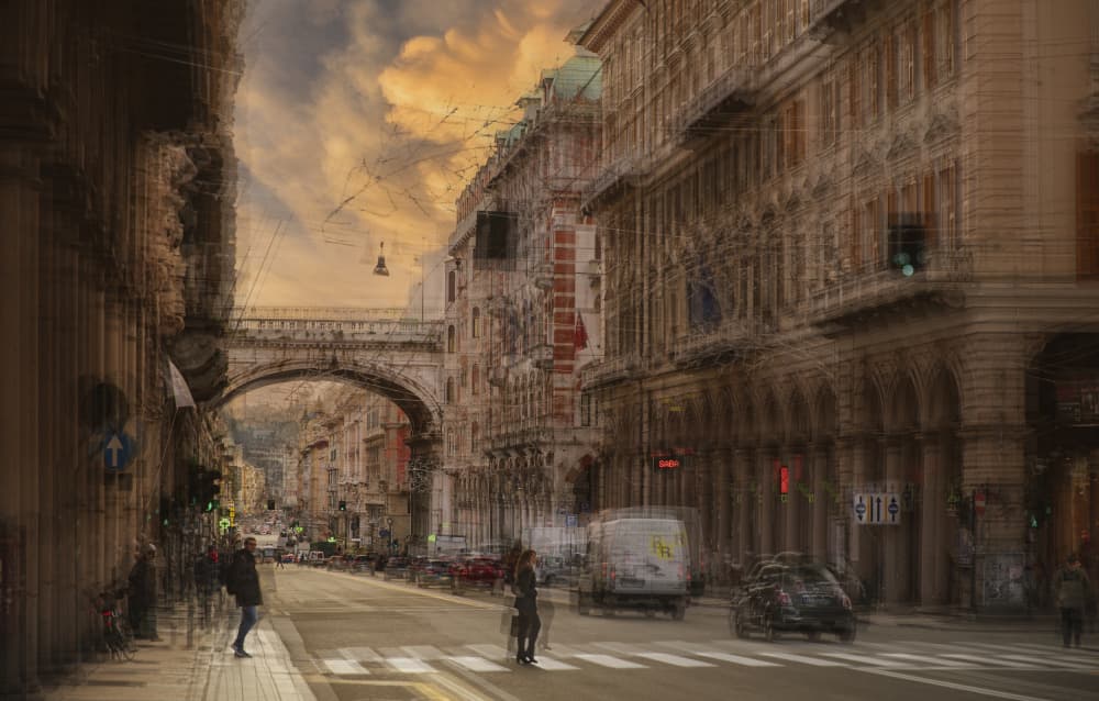 Old City Archway Sunset by C.S. Tjandra — canvas wall art