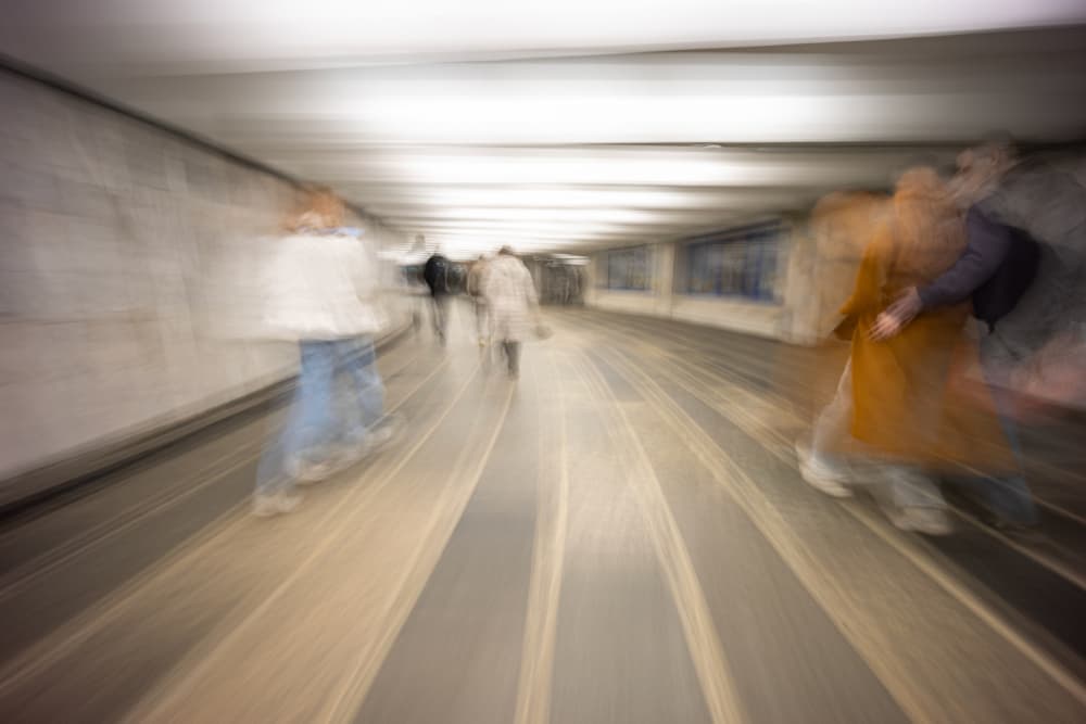 Blurred Urban Commute by Igor Kopcev — canvas wall art