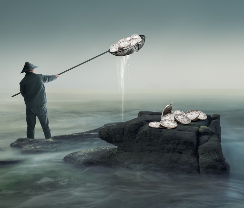 Man Sifting Time by Biao Huang — canvas wall art