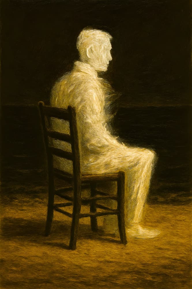 Lonely Golden Figure by HUGO — canvas wall art