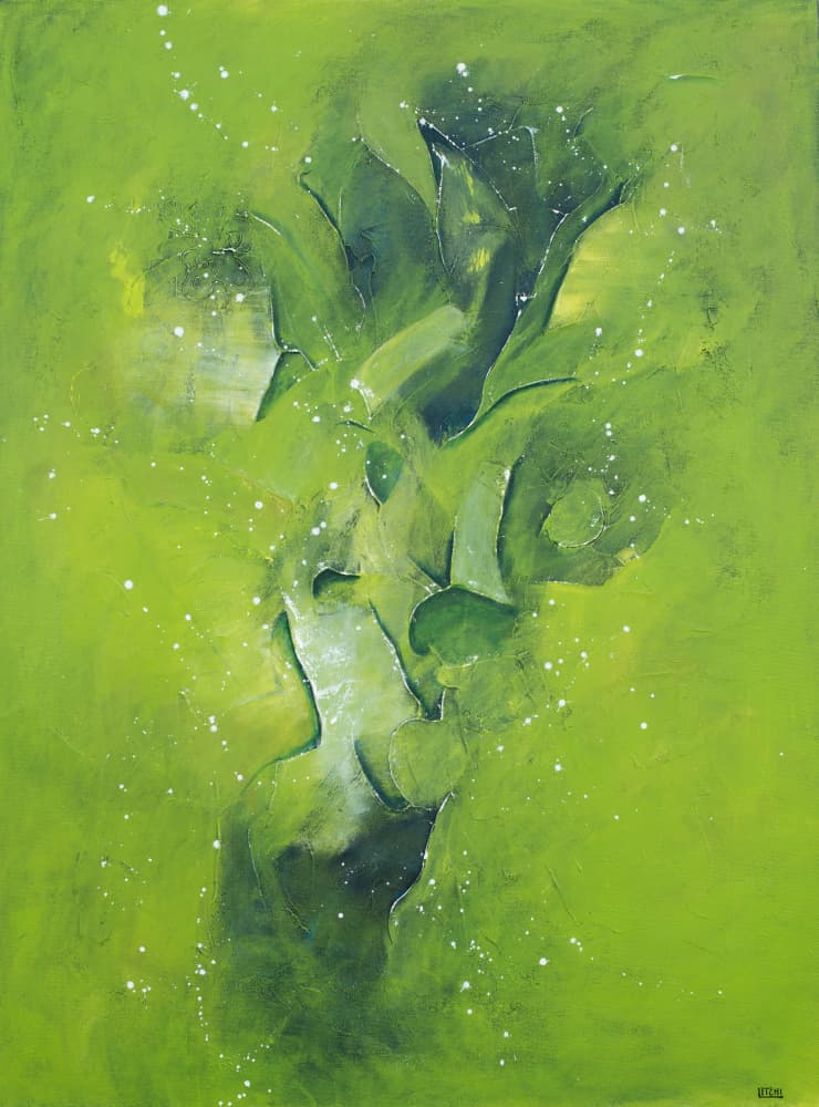 Ethereal Green Abstract by Lillian Christiansson — canvas wall art