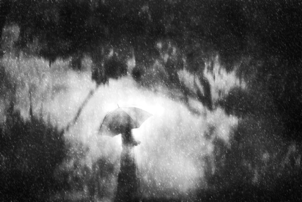 Solitary Figure In Rain by Teruhiko Tsuchida — canvas wall art