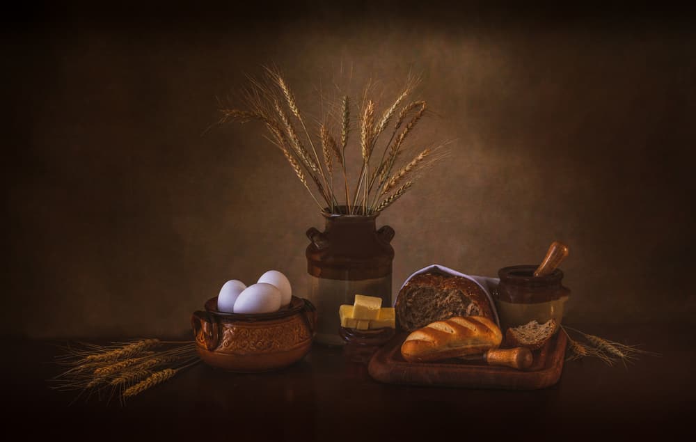 Golden Harvest Still Life by May G — canvas wall art
