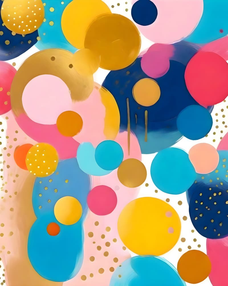 Colorful Abstract Circles by Uma Gokhale — canvas wall art