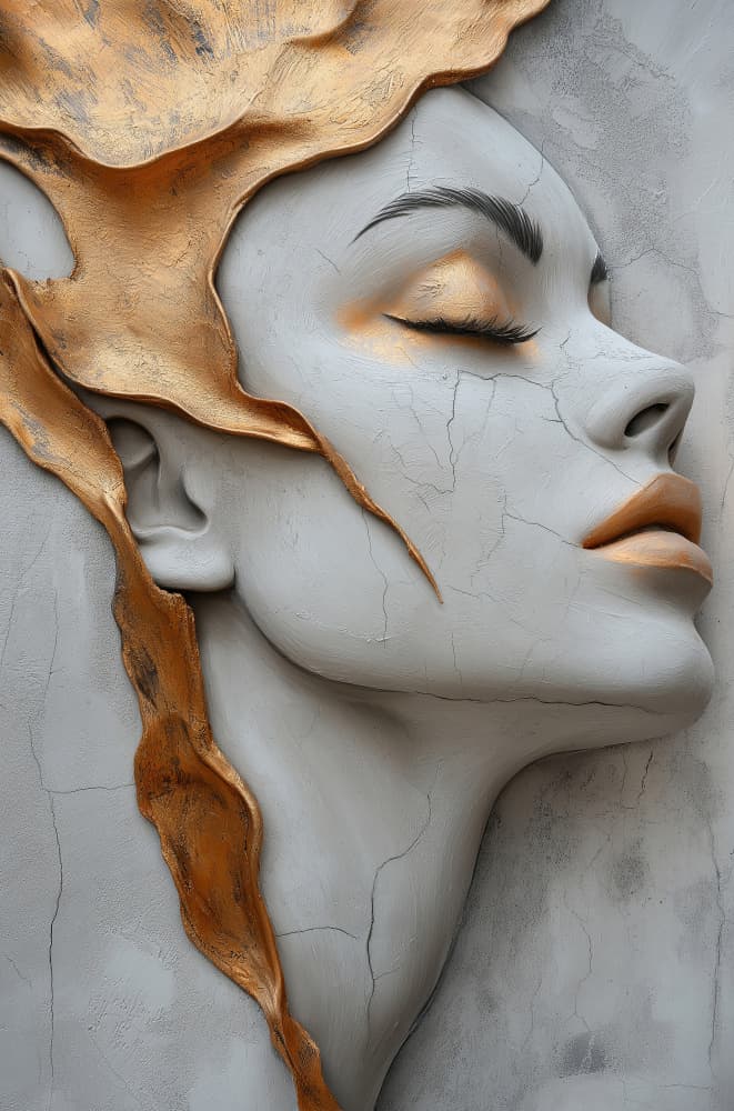 Serene Golden Profile by Mauro — canvas wall art