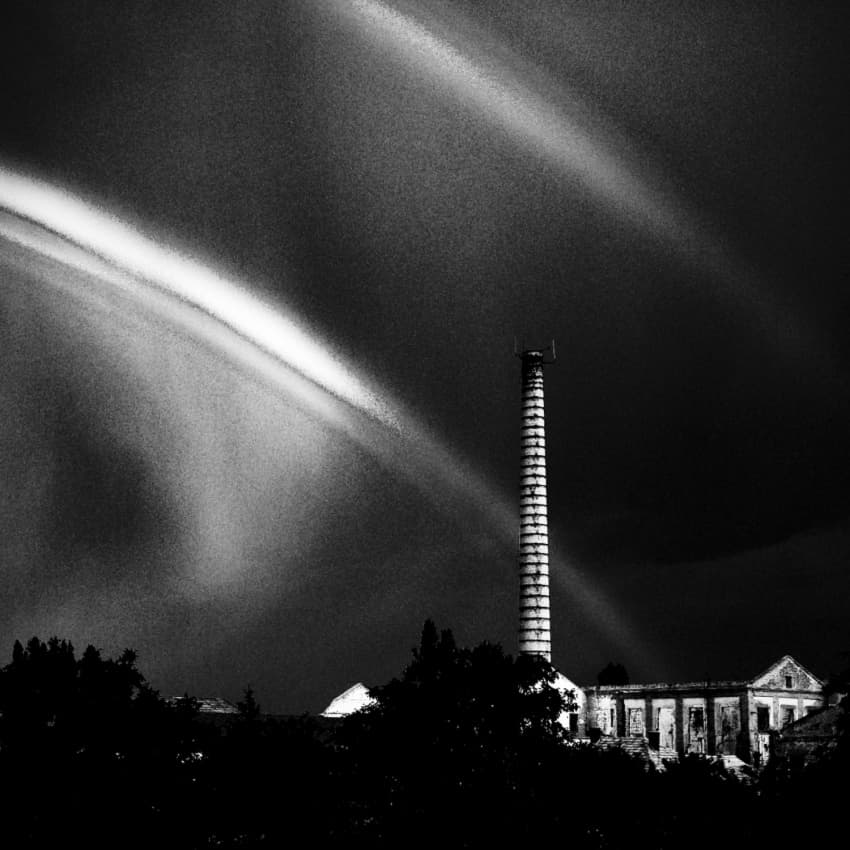 Industrial Chimney Rays by Codrin Lupei — canvas wall art