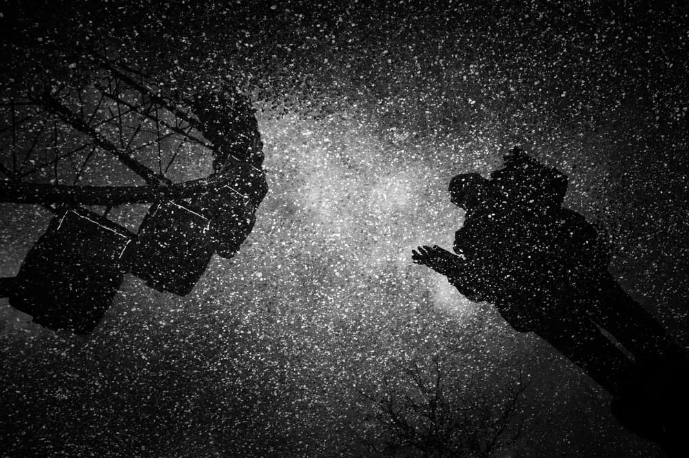 Magical Snowy Ferris Wheel by Alessandro Traverso — canvas wall art