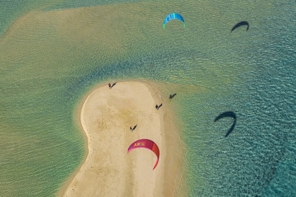 Tropical Lagoon Kitesurfing by Jure Kravanja — canvas wall art