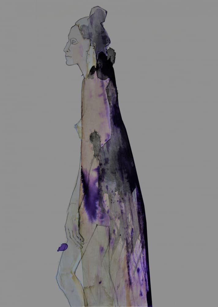 Ethereal Woman Profile by Doris Schmitz — canvas wall art