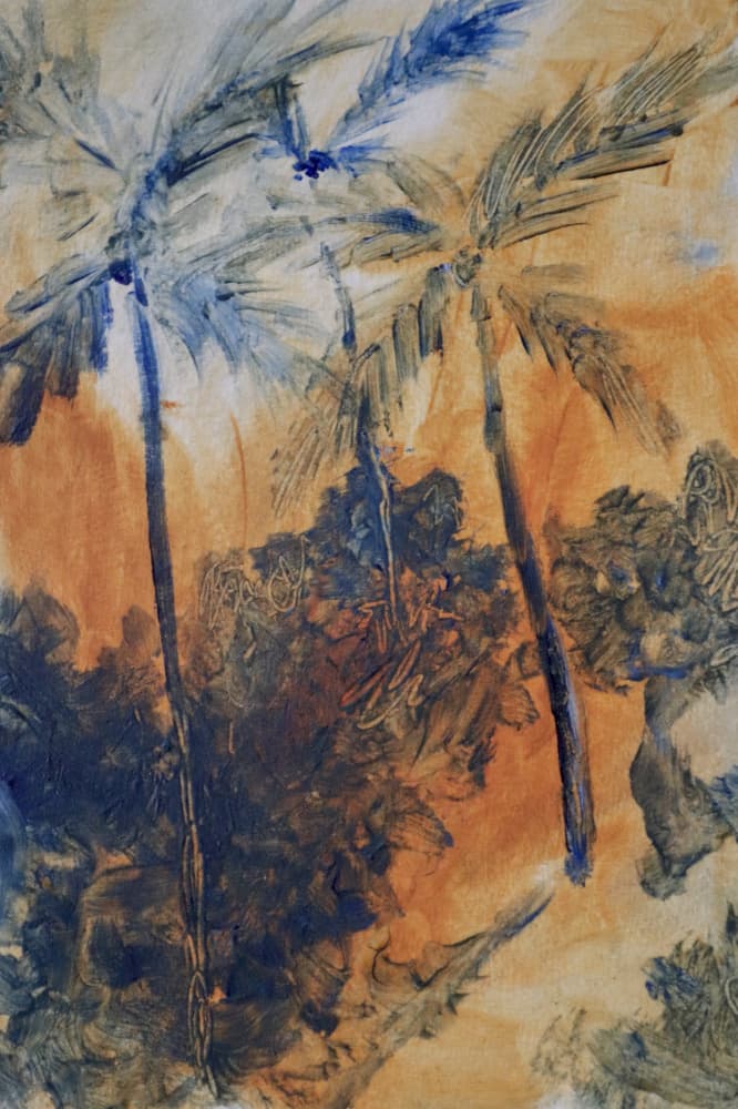 Tropical Blue Palms by JMF FINE ART — canvas wall art