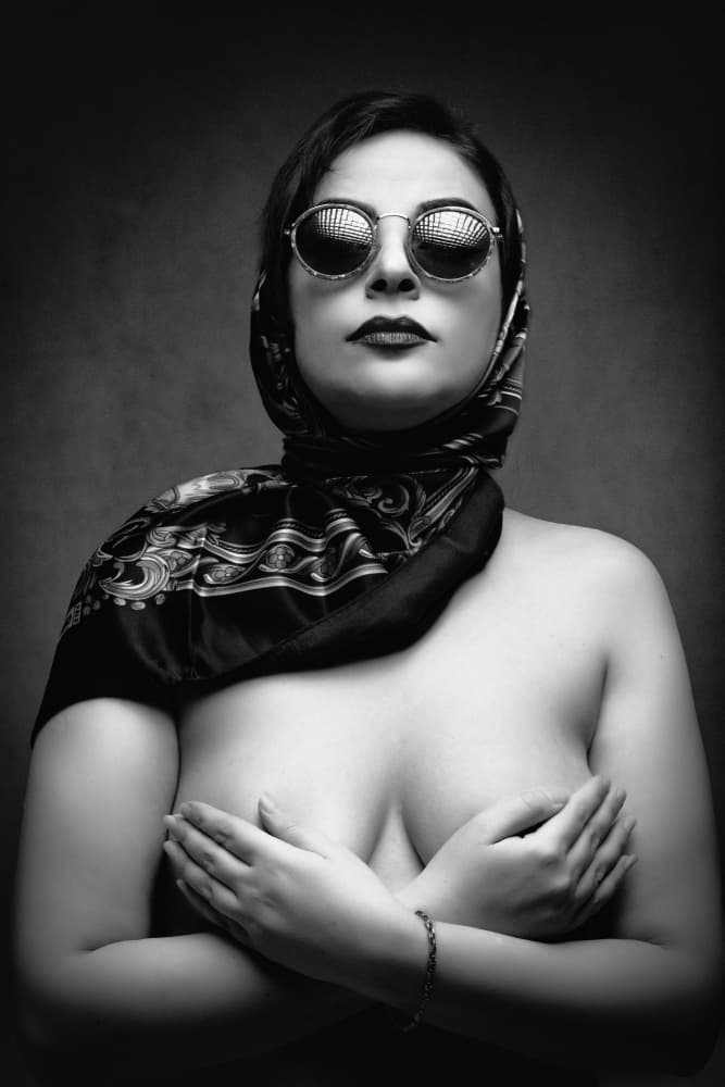 Mysterious Scarf Woman by Glamour Studio — canvas wall art