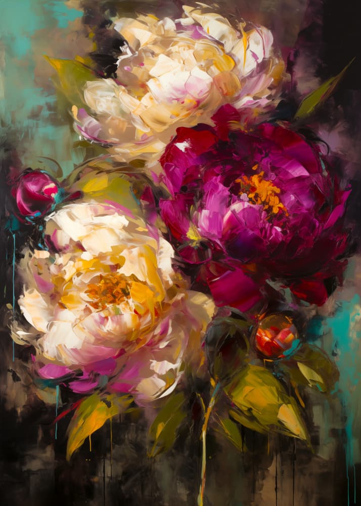 Vibrant Peony Bouquet by Andreas Magnusson — canvas wall art