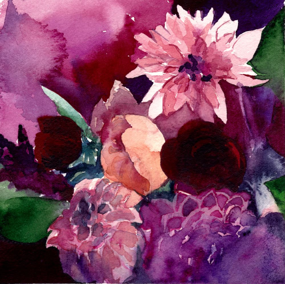 Moody Floral Hues by Christine Lindstrom — canvas wall art