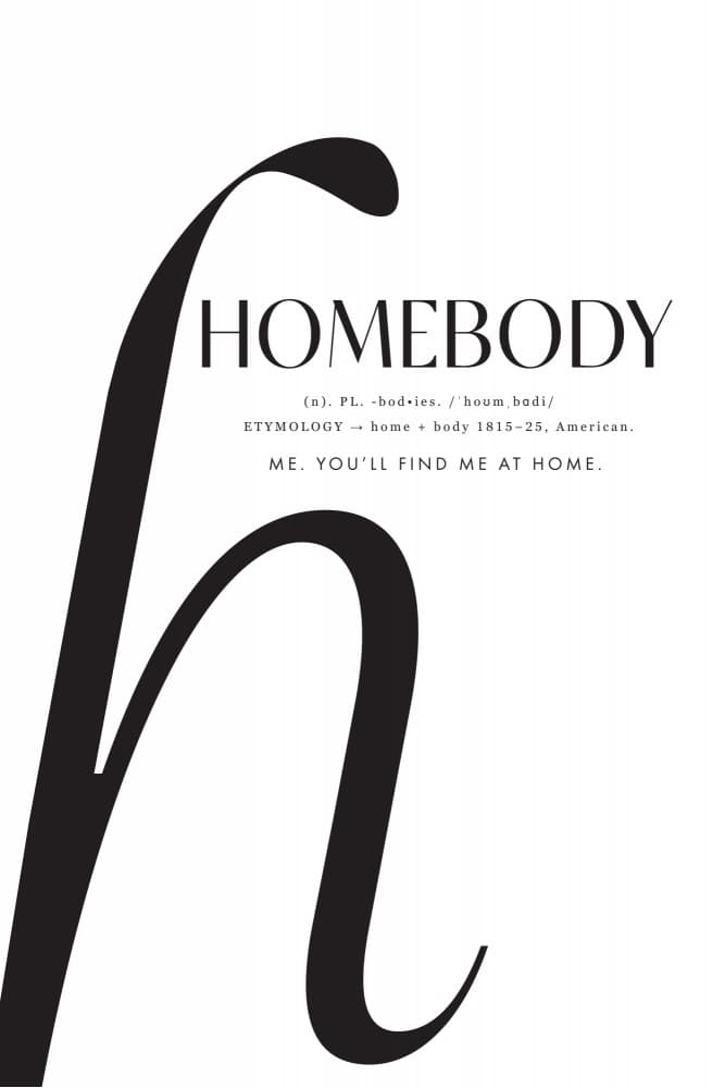 Homebody Letter H Definition by Rosana Laiz Blursbyai — canvas wall art